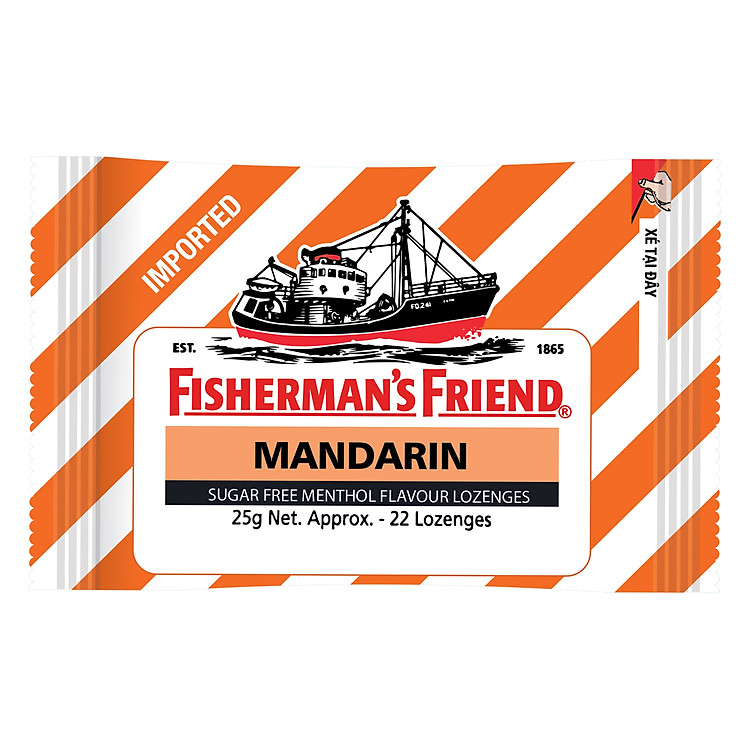 Kẹo Cay Con Tàu Fisherman's Friend Vị Quýt Gói 25g
