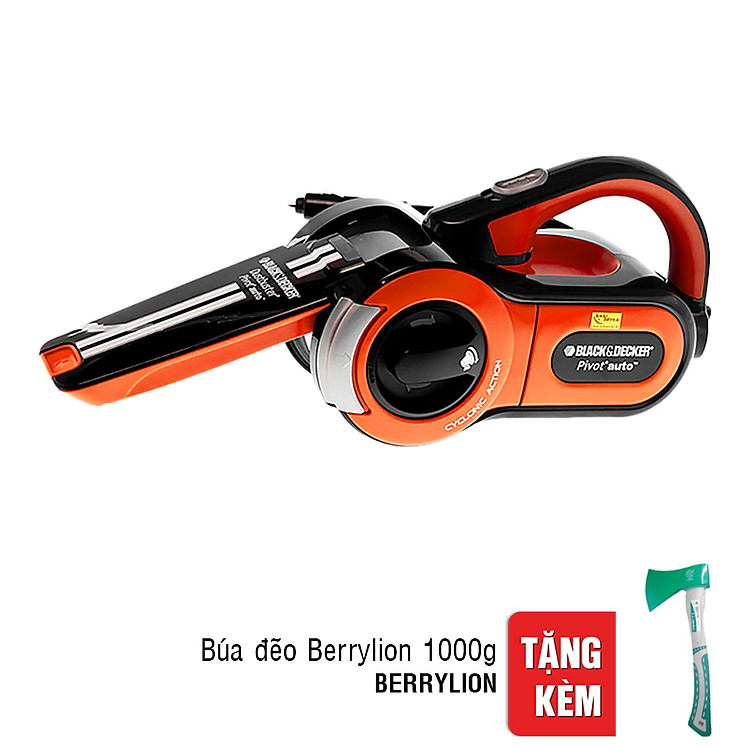 Máy Hút Bụi Cầm Tay Black&Decker PAV1205 (11W) - Tặng Búa Đẽo Berrylion 051102100 (1000g) - Hàng chính hãng