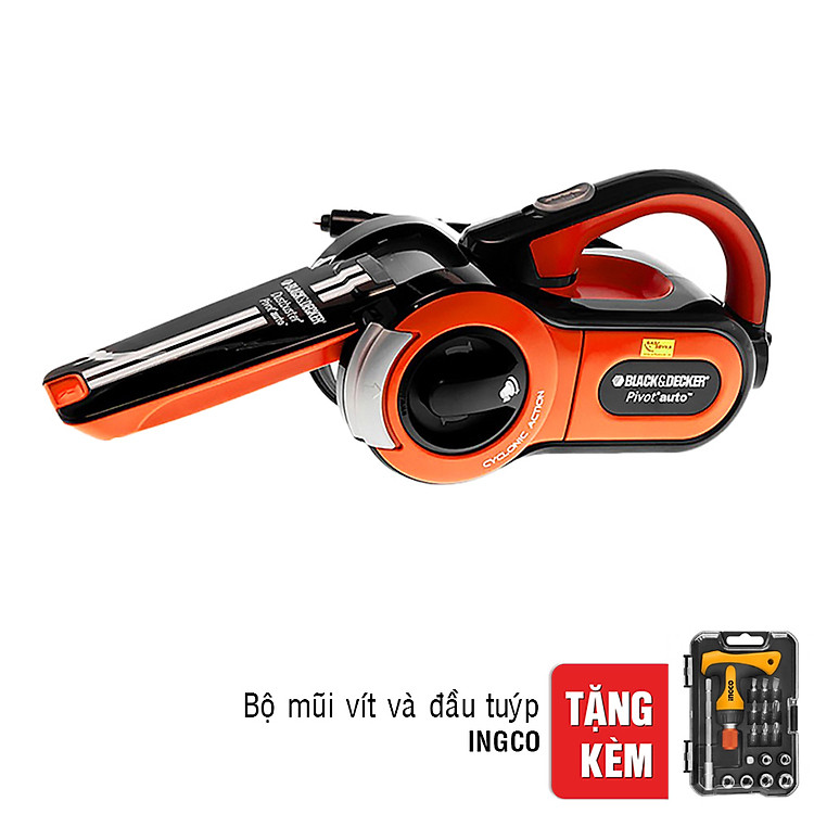 Máy Hút Bụi Cầm Tay Black&Decker PAV1205 (11W) - Tặng Bộ Mũi Vít Và Đầu Tuýp Có Tay Vặn Tự Động Đảo Chiều 18 Chi Tiết Ingco HKSDB0181 - Hàng chính hãng