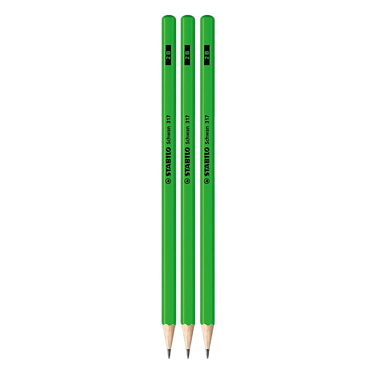 Bút Chì Gỗ Neon PC317G-2B - Xanh (Vỉ 3 Cây)