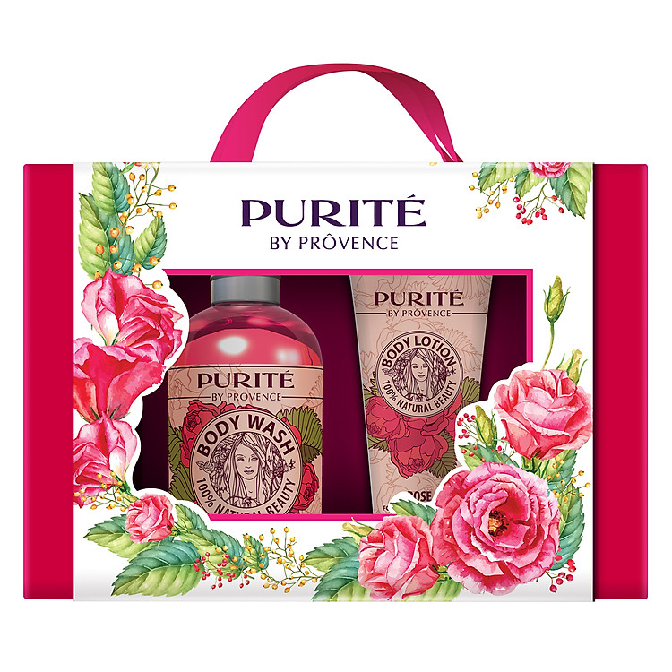 Hộp Quà Purité By Prôvence Sữa Tắm Hoa Hồng (250ml) + Tặng Dưỡng Thể Hoa Hồng (50g)