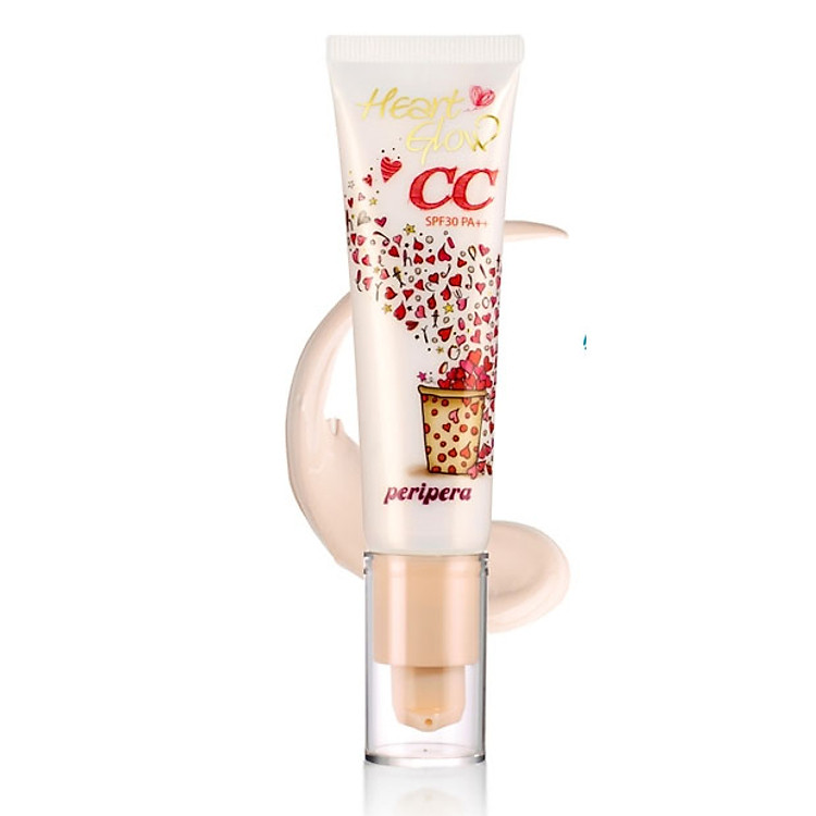 Kem Nền Shinbing Face - Peripera Heart Glow CC Cream