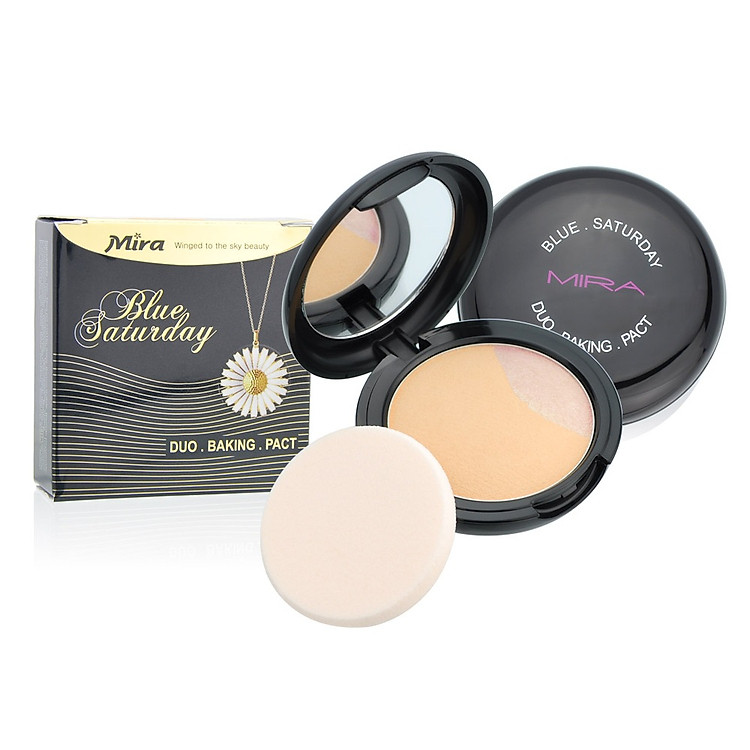 Phấn Nén Chống Nắng Đa Chức Năng Mira Blue Saturday Duo Baking Pact - E255