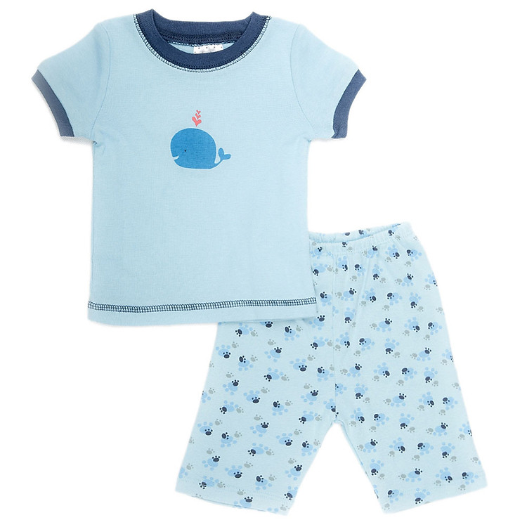Set Pijama Tay Ngắn Cho Bé LullabyBaby NH03-14 - Xanh Blue