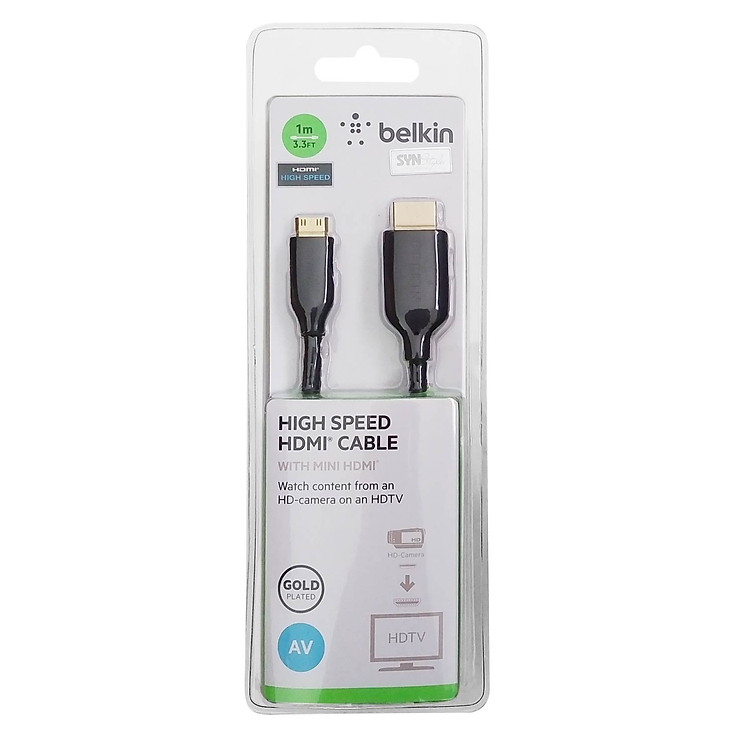 Cáp HDMI Mini to HDMI Belkin F3Y027qe1M - Hàng Chính Hãng