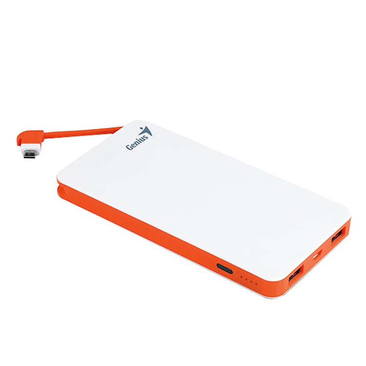 Sạc Dự Phòng Cao Cấp Genius Eco- U821 - 8000mAh - Trắng Cam - Hàng Chính Hãng