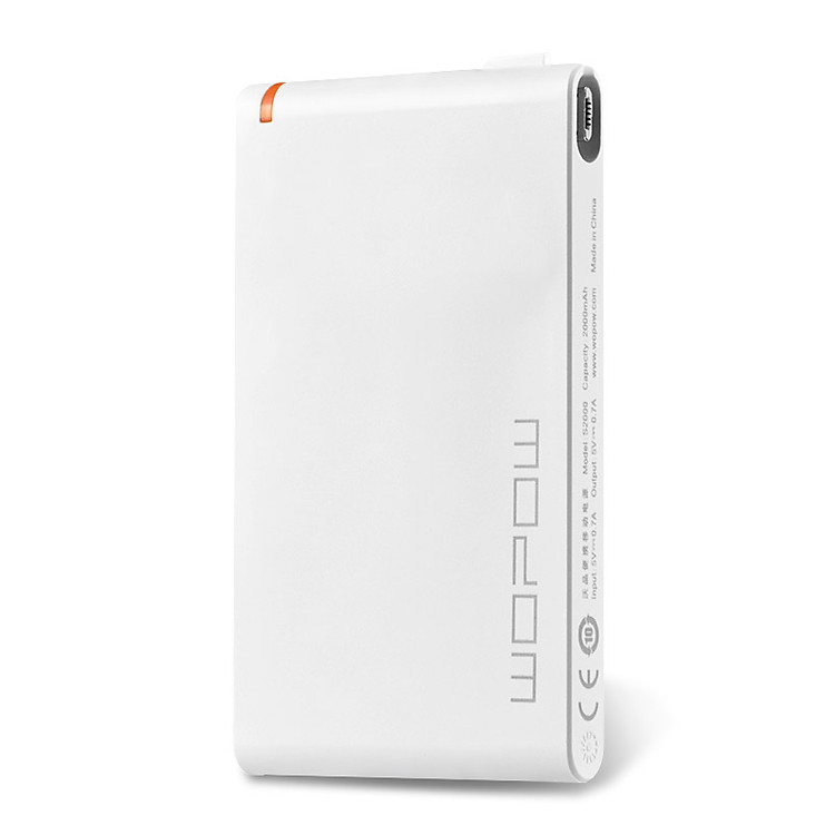 Sạc Dự Phòng Wopow 2000mAh S2000 - Hàng Chính Hãng