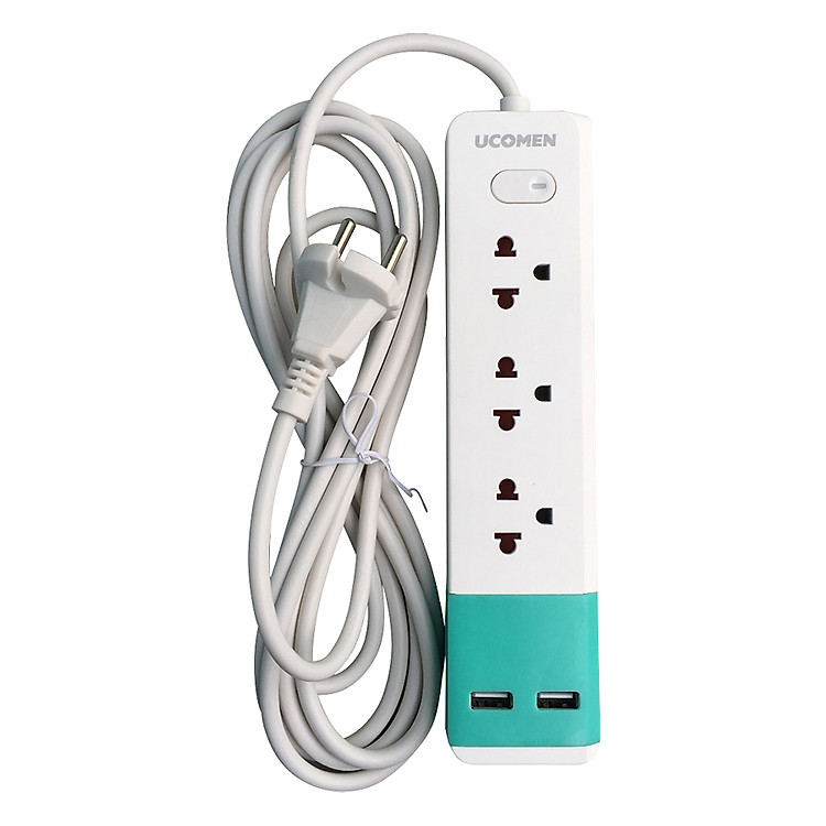 Ổ Điện An Toàn 02 USB Ucomen PMS-VN1-03KSU2 - Trắng (3m)