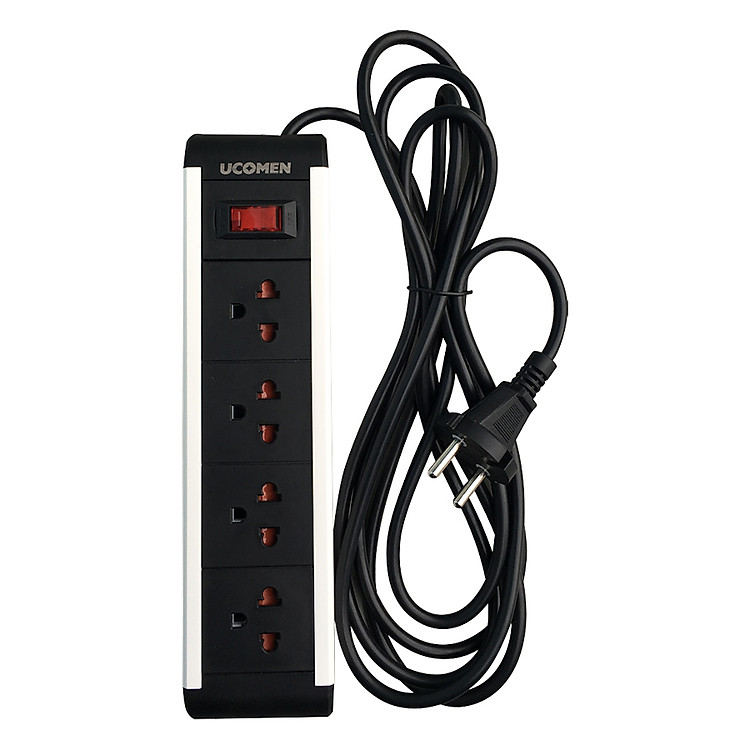 Ổ Điện An Toàn Chống Quá Tải 04 Lỗ Ucomen PMS-VN2-04KSG - Đen (3m)