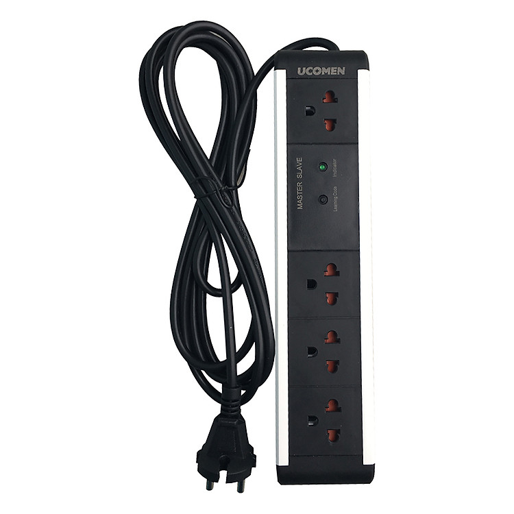 Ổ Điện An Toàn Bộ Máy Tính 04 Lỗ Ốp Nhôm Ucomen PMS-VN2-05SM - Đen (3m)