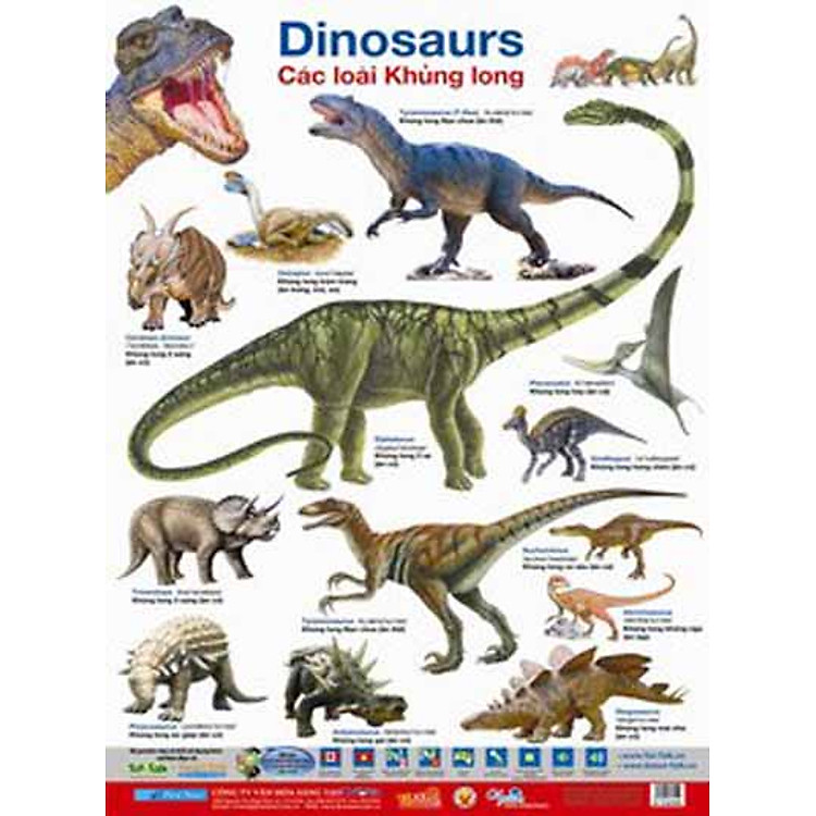 Sách Poster 2 Mặt - Hệ Mặt Trời + Các Loài Khủng Long