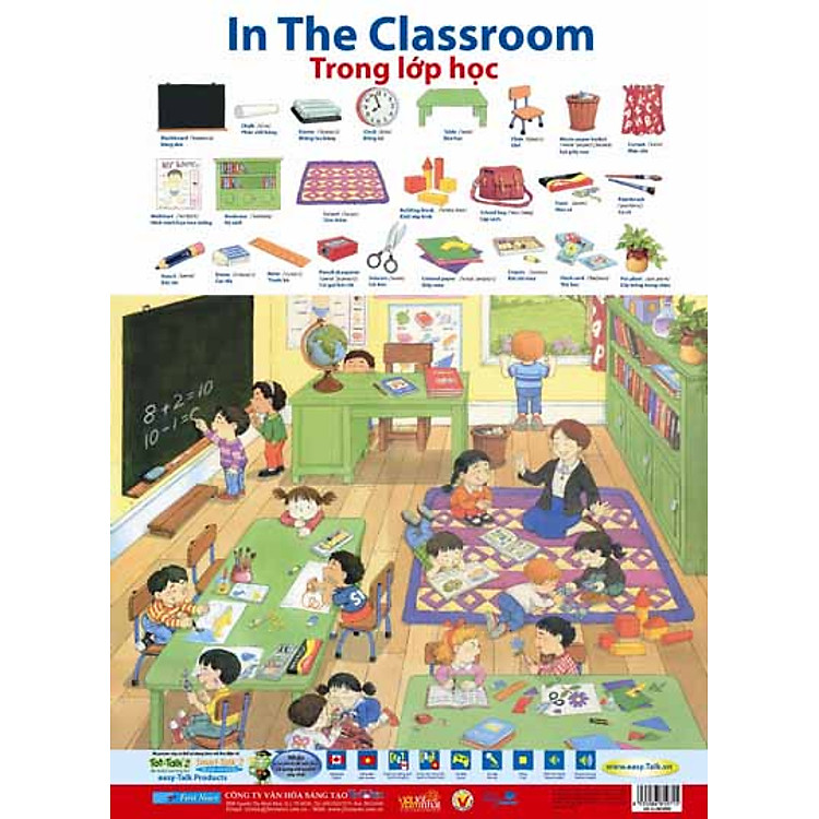 Sách Poster 2 Mặt - Trong Lớp Học + Chữ Số 1-10