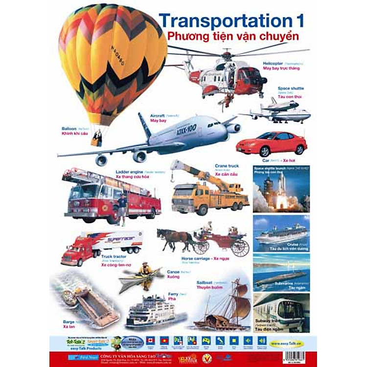 Sách Poster 2 Mặt - Phương Tiện Vận Chuyển 1,2