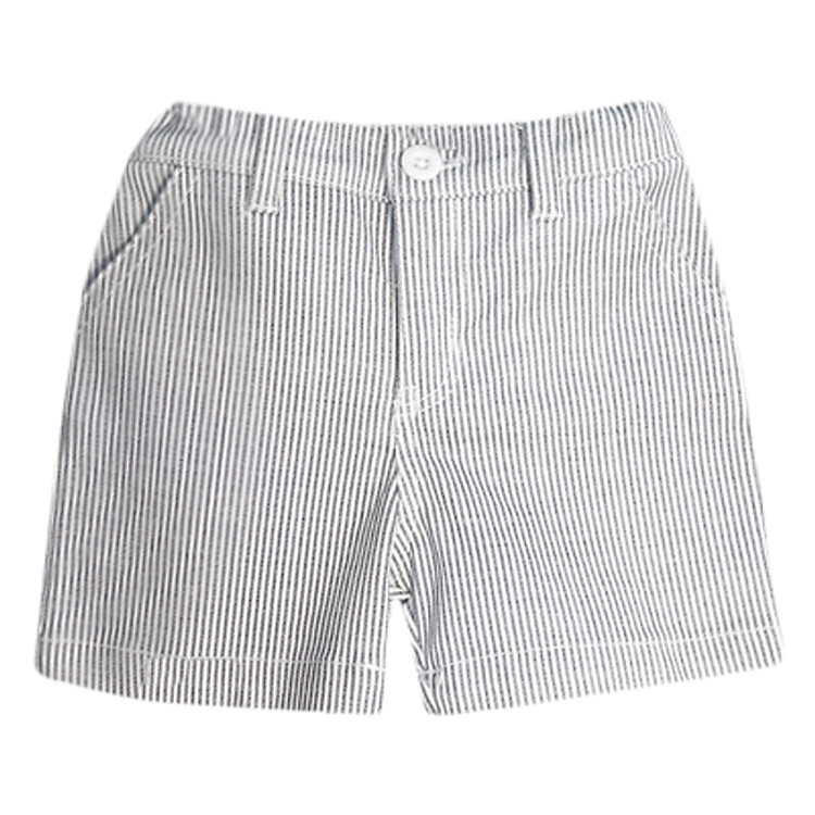 Quần Short Kẻ Sọc Bé Trai Tiniboo - Trắng Xám