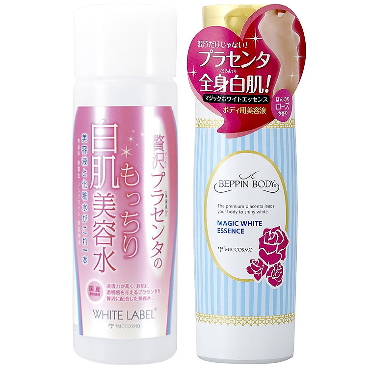 Combo Nước Hoa Hồng Dưỡng Trắng Da + Sữa Dưỡng Trắng Da White Label