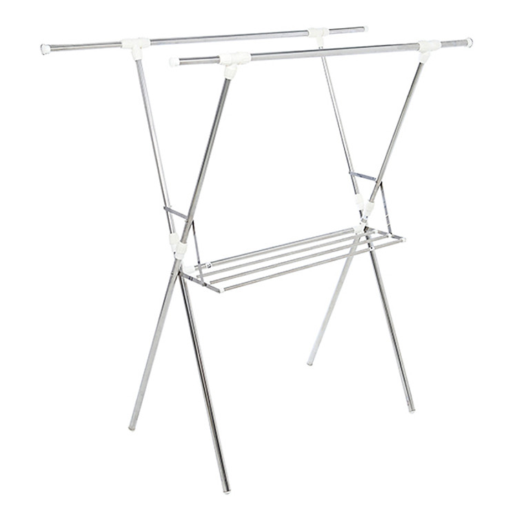 Giàn Phơi Inox Đôi Lắp Ráp Cao Cấp Chéo Kèm Giàn Phơi Khăn Prota PT-902 - 1.6x.1.5m