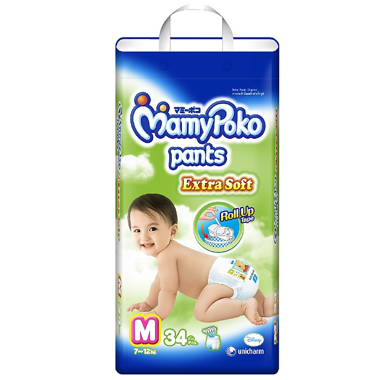 Tã Quần Mamypoko Bé Trai Gói Đại M34 (34 Miếng)