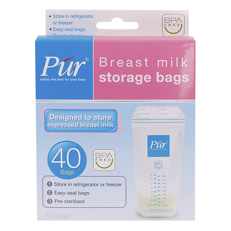 Hộp 40 Túi Trữ Sữa Pur PUR6202 (250ml / túi)