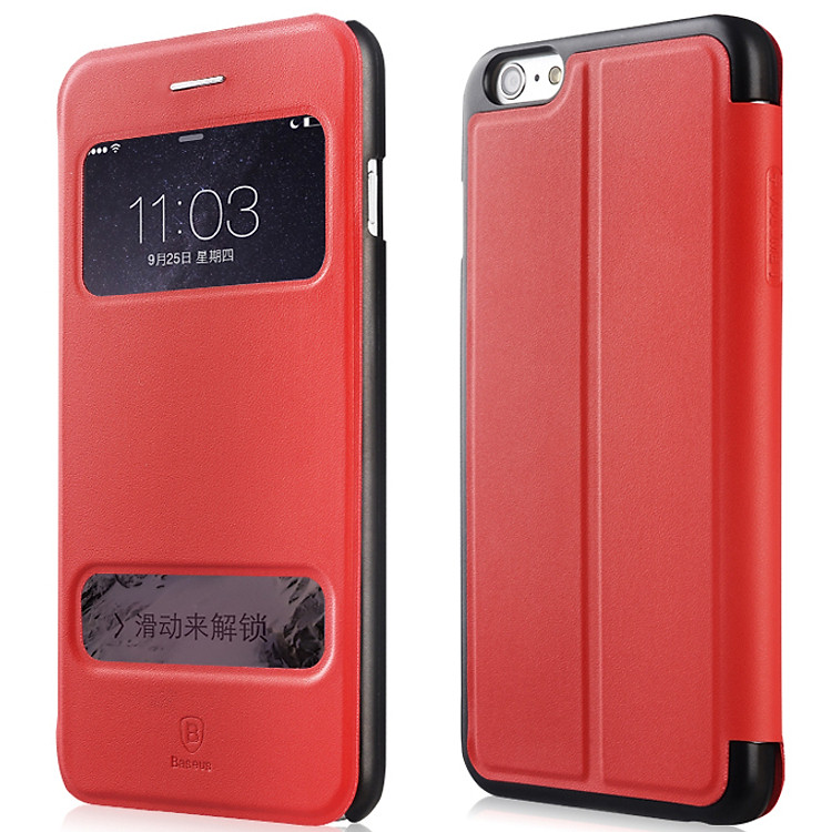 Bao Da Baseus Pure View Cho iPhone 6 Plus-Đỏ