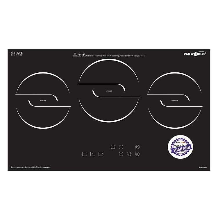 Bếp 2 Từ - 1 Hồng Ngoại PANWORLD PW-0091 - Đen