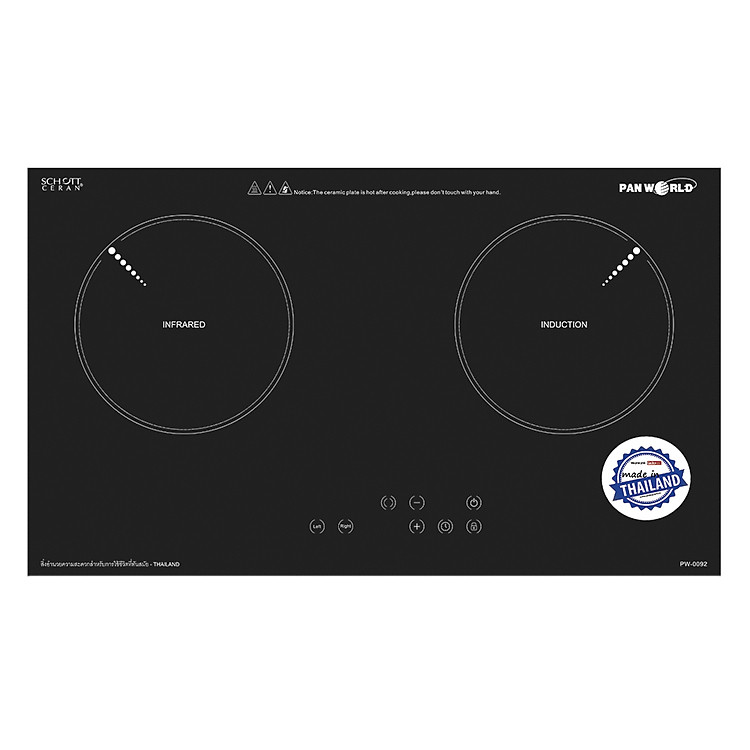 Bếp Đôi Từ - Hồng Ngoại PANWORLD PW-0092 - Đen