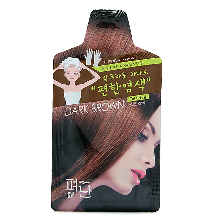 Thuốc Nhuộm Tóc Dyeing Pyeonan Hàn Quốc Màu Nâu Đen