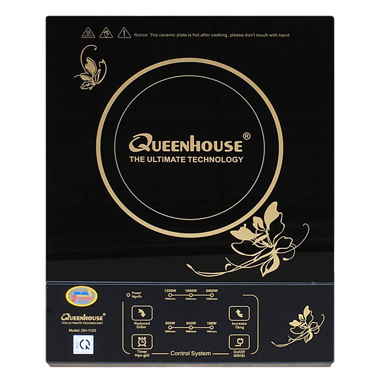 Bếp Hồng Ngoại QUEENHOUSE QH-1123+ Kèm Vỉ Nướng - Hàng chính hãng