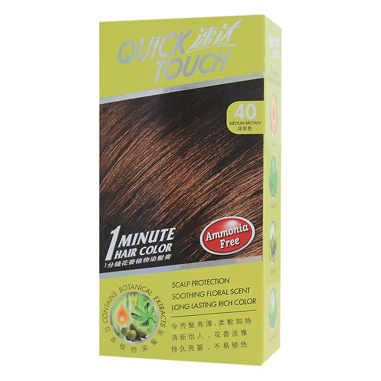 Thuốc Nhuộm Phủ Bạc Thảo Dược Quick Touch #40 Medium Brown - QUICKTOUCH-40