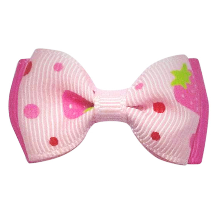 Kẹp Tóc Hình Nơ Bảo Ngọc A03 Họa Tiết Chấm Bi - Hồng