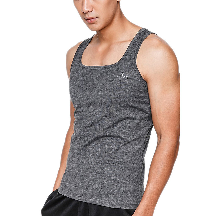 Áo Ba Lỗ Cổ Vuông Relax RTKA018 - Tiêu Đen