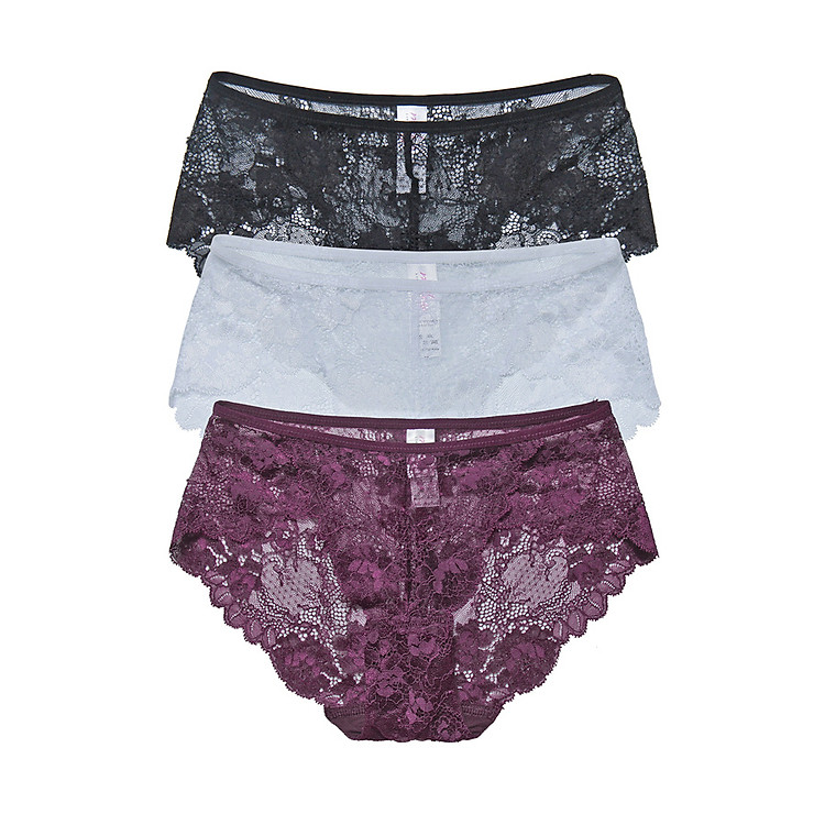 Combo 3 Quần Lót Nữ Ren Gấm Miley FLS0111-0211-1011