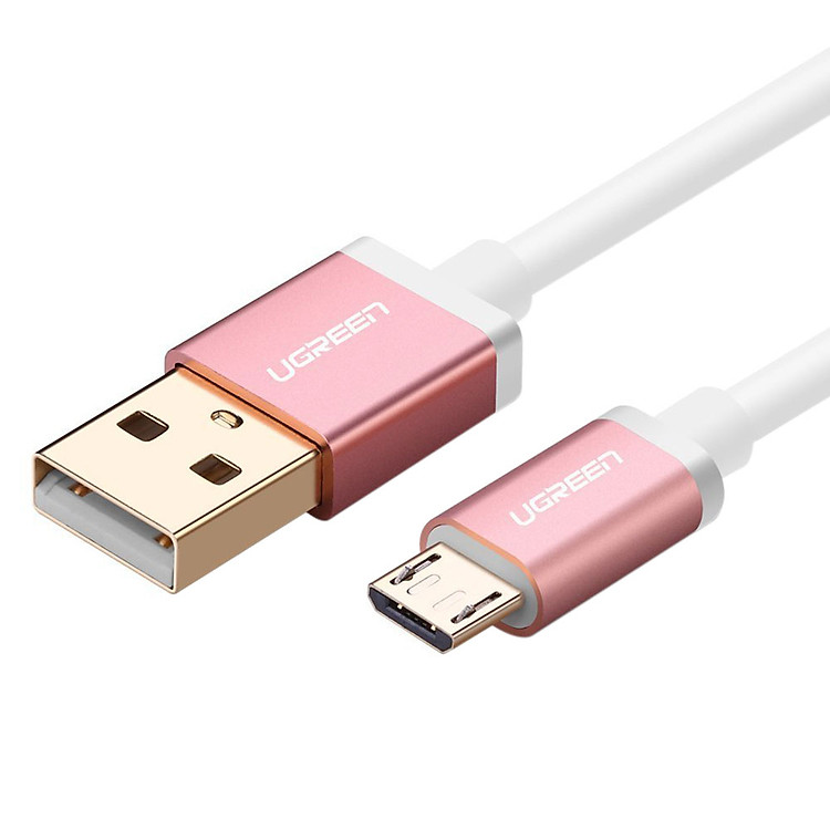 Cáp Sạc Micro USB 2.0 Ugreen (20834) Rose Gold - 1m - Hàng Chính Hãng