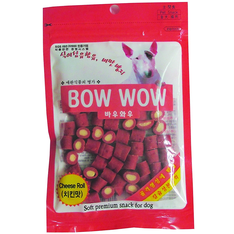 Phô Mai Cuộn Thịt Gà Bowwow Cho Chó RL-CK-120-120G
