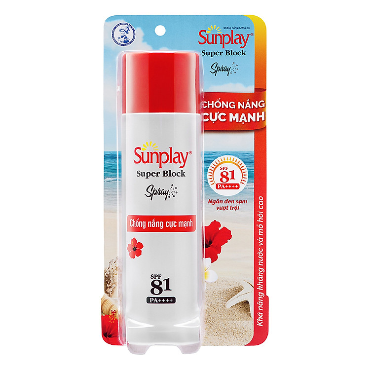 Xịt Chống Nắng Cực Mạnh Sunplay Super Block Spray SPF 81 Pa++++ RMV-S17-SBS (80g)