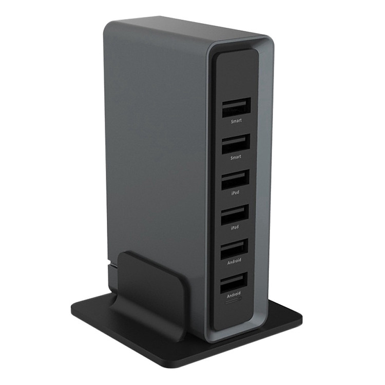 Adapter Sạc Để Bàn Rock Space 6 Cổng USB - Hàng Chính Hãng