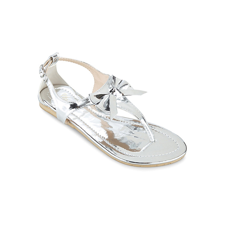 Giày Sandals Xỏ Ngón Đính Nơ Up & Go S01-310-SIL - Bạc