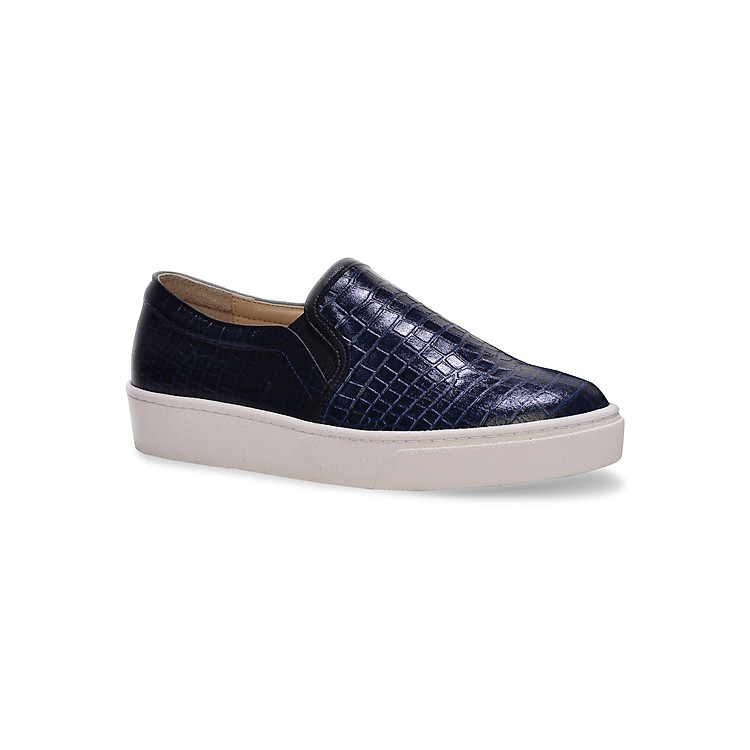 Giày Slip On Unisex MUST Korea Họa Tiết Da Trăn S01B - Xanh