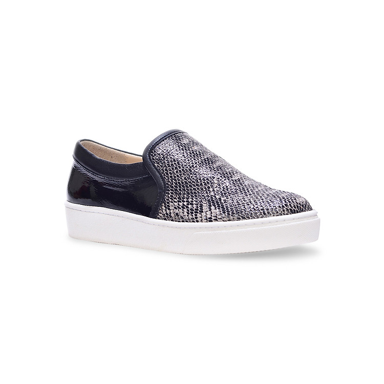 Giày Slip On Unisex MUST Korea Họa Tiết Da Rắn S02G - Xám