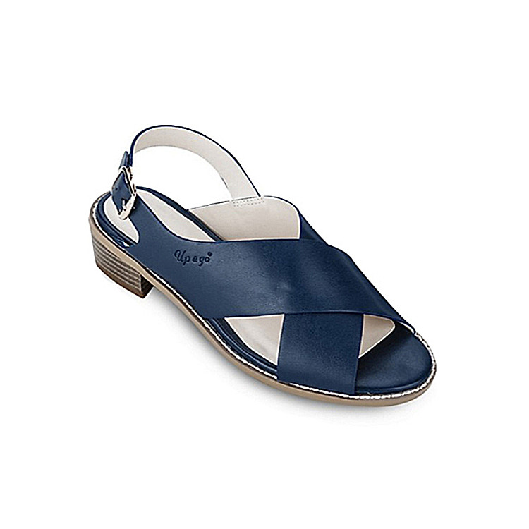 Giày Sandals 3cm Quai Chéo Up & Go S03-474-BLU - Xanh Navy