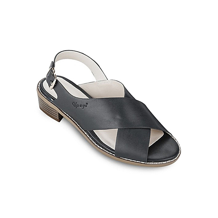 Giày Sandals 3cm Quai Chéo Up & Go S03-474-GRY - Xám