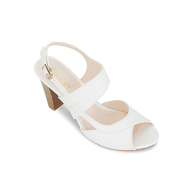 Giày Sandals Cao Gót 7cm Up & Go S07-439-WHI- Trắng