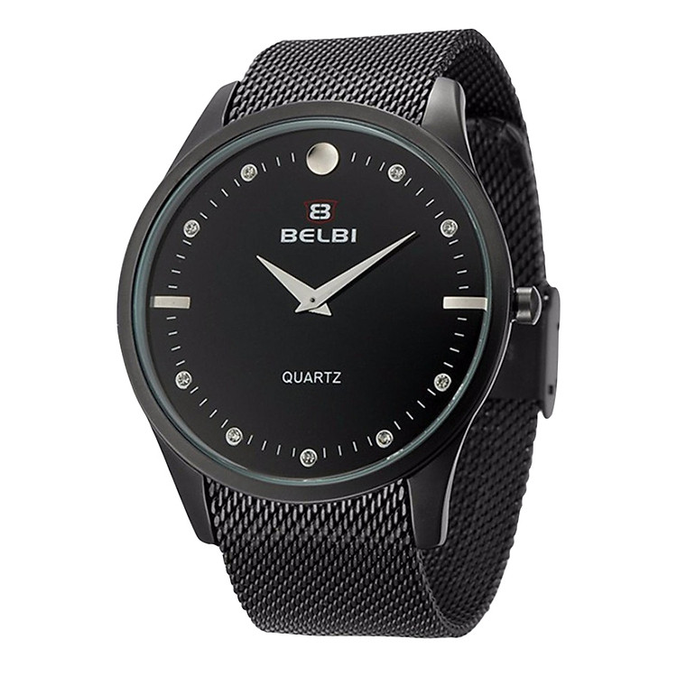 Đồng Hồ Nam Dây Thép Lưới BELBI CH409 - BK (43mm) - Đen