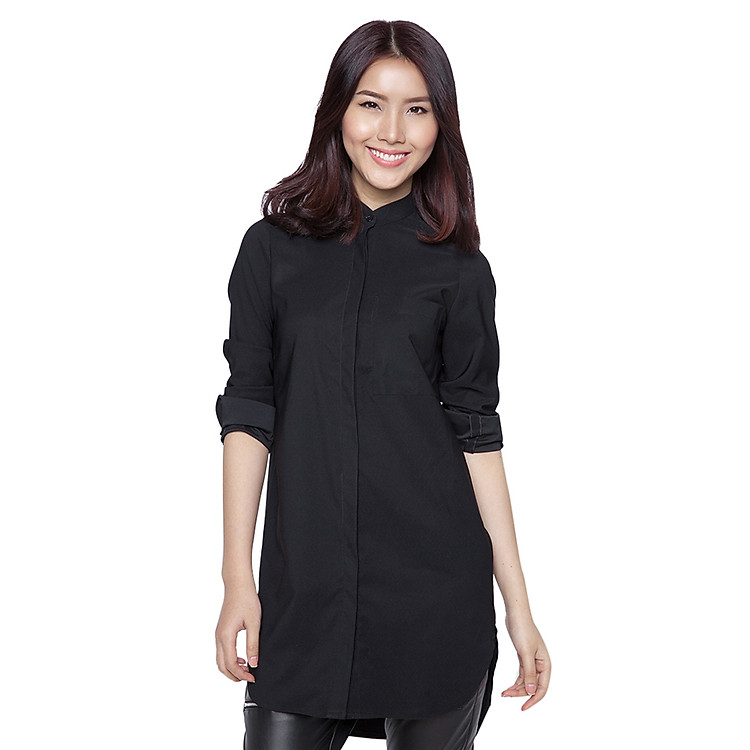 Áo Sơ Mi Phom Dài Labelle S36 - Đen