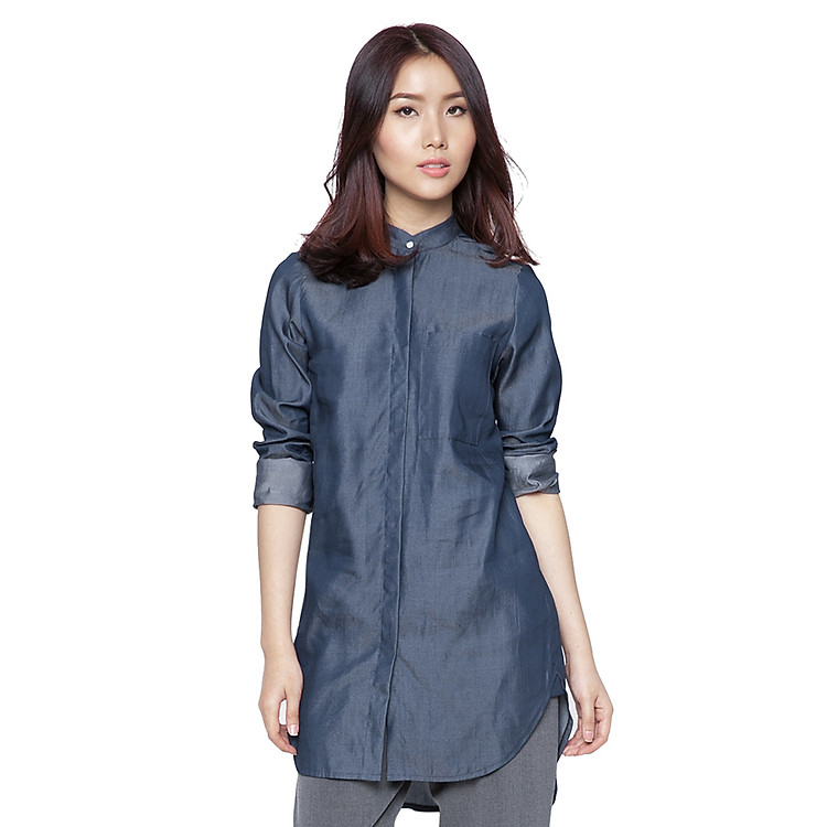 Áo Sơ Mi Phom Dài Labelle S36 - Xanh Jean