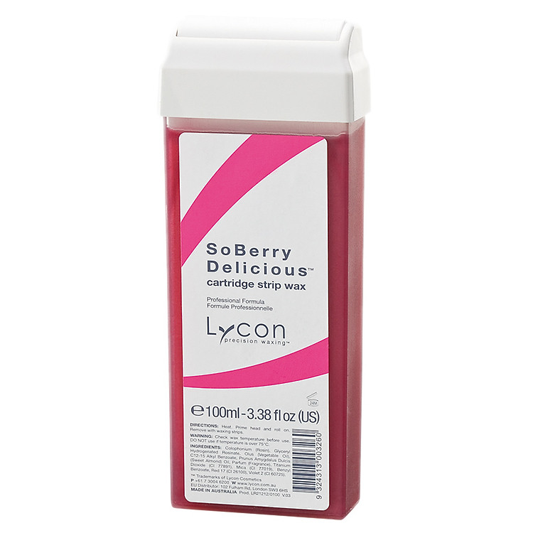 Sáp Mềm Tẩy Lông Dạng Lăn LYCON Strip Wax Cartridge SoBerry Delicious - Hương Dâu (100ml)