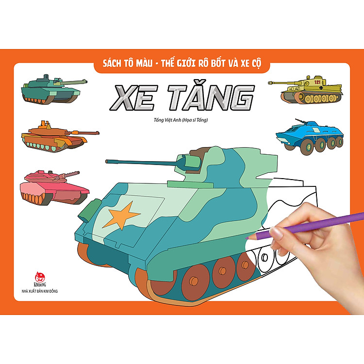 Sách Tô Màu - Thế Giới Rô Bốt Và Xe Cộ: Rô Bốt Xe Tăng