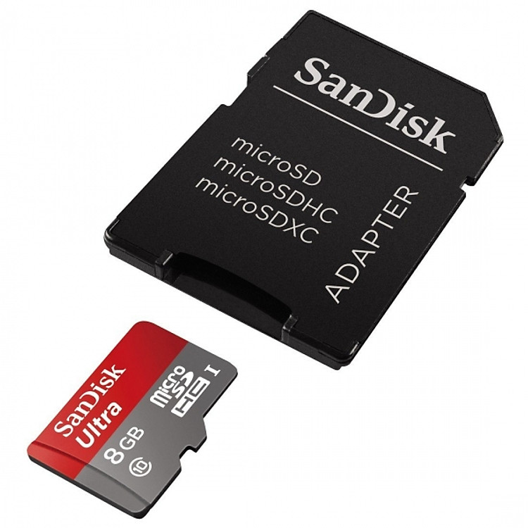 Thẻ Nhớ Micro SD Ultra Sandisk 8GB Class 10 - 48MB/s (Kèm Adapter) - Hàng Chính Hãng