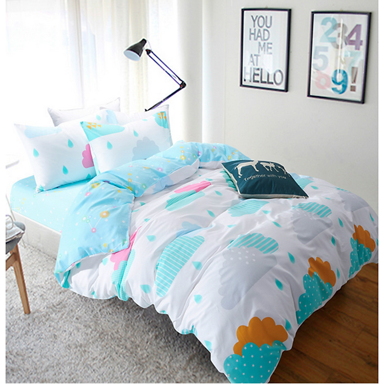 Bộ Ga Gối Cotton Lụa Hàn Quốc Julia 214BK18-1m8 x 2m
