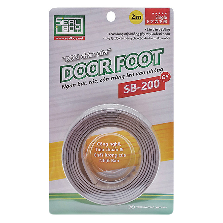 Miếng Dán Chân Cửa Đa Năng Sealboy Door - Foot SB200 GY Màu Xám - 2.0M