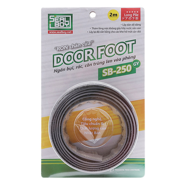 Miếng Dán Chân Cửa Đa Năng Sealboy Door - Foot SB250 GY Màu Xám - 2.0M